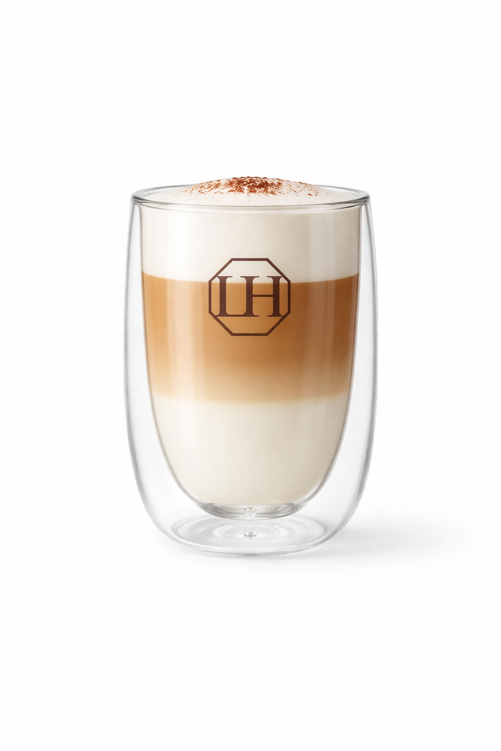 LUMIÈRE HOME Dubbelwandige glas met LH logo BROWN - Afbeelding 3